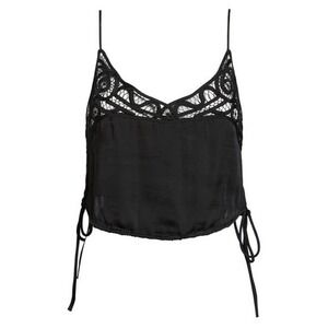 Free People Blouson Brami Black Satin Crop Top Women's XS